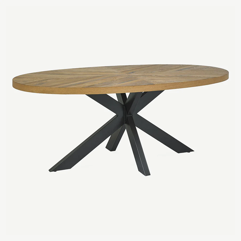 Glendale Rustic Oak 6 Seater Dining Table - Image 4